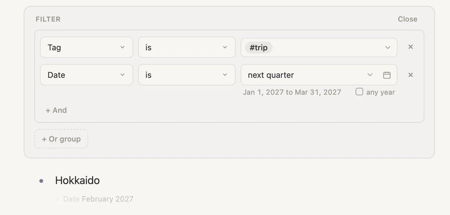 Date is next quarter, finding Hokkaido