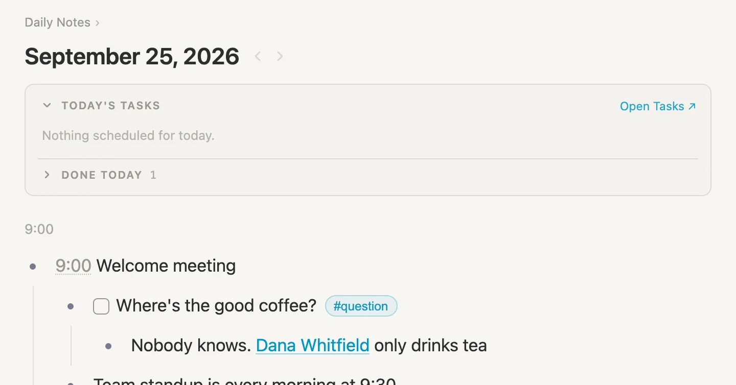 The coffee question wearing its new #question pill